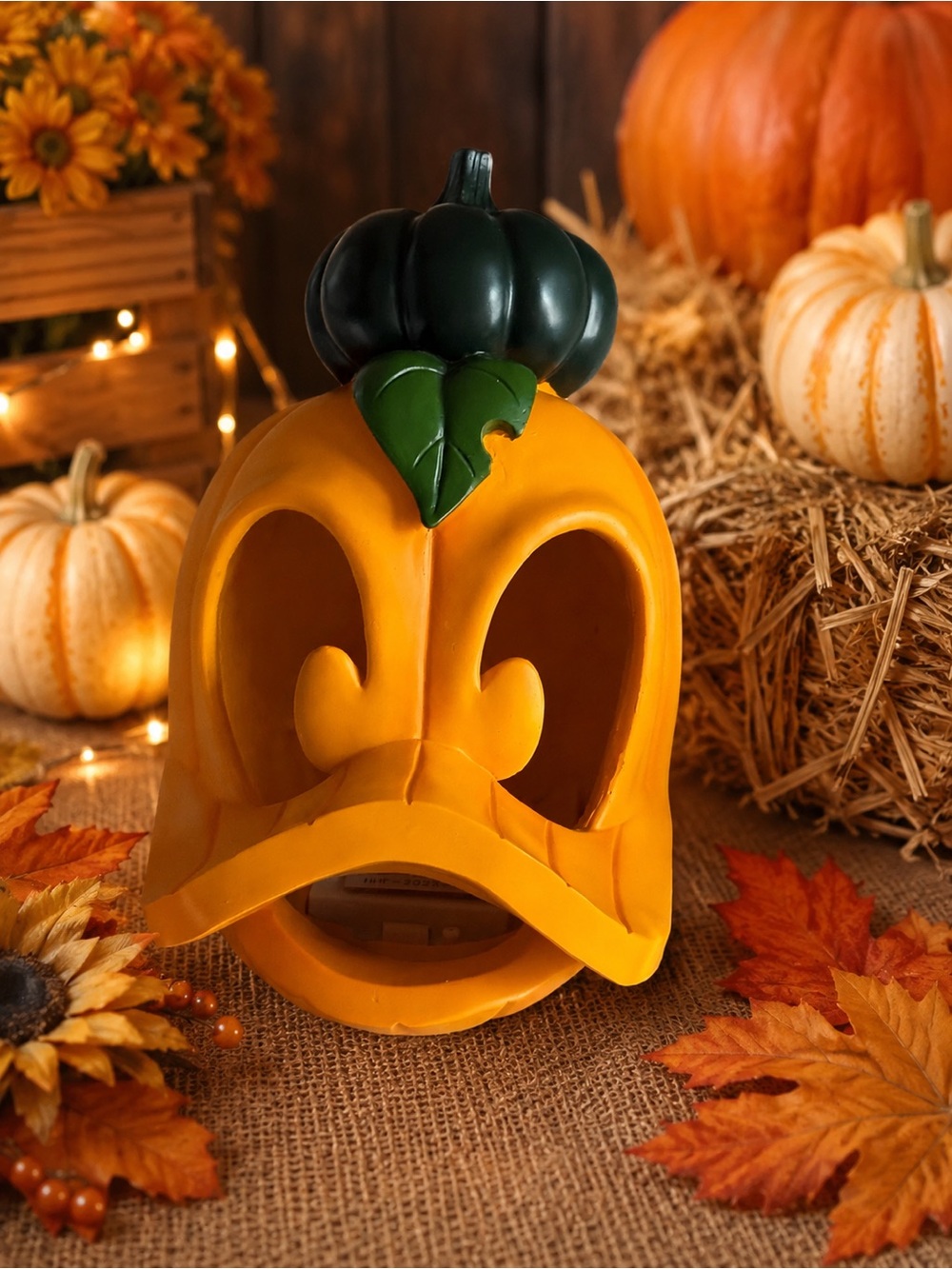 New! Disney hard to find Donald Duck Pumpkin LED Lantern -